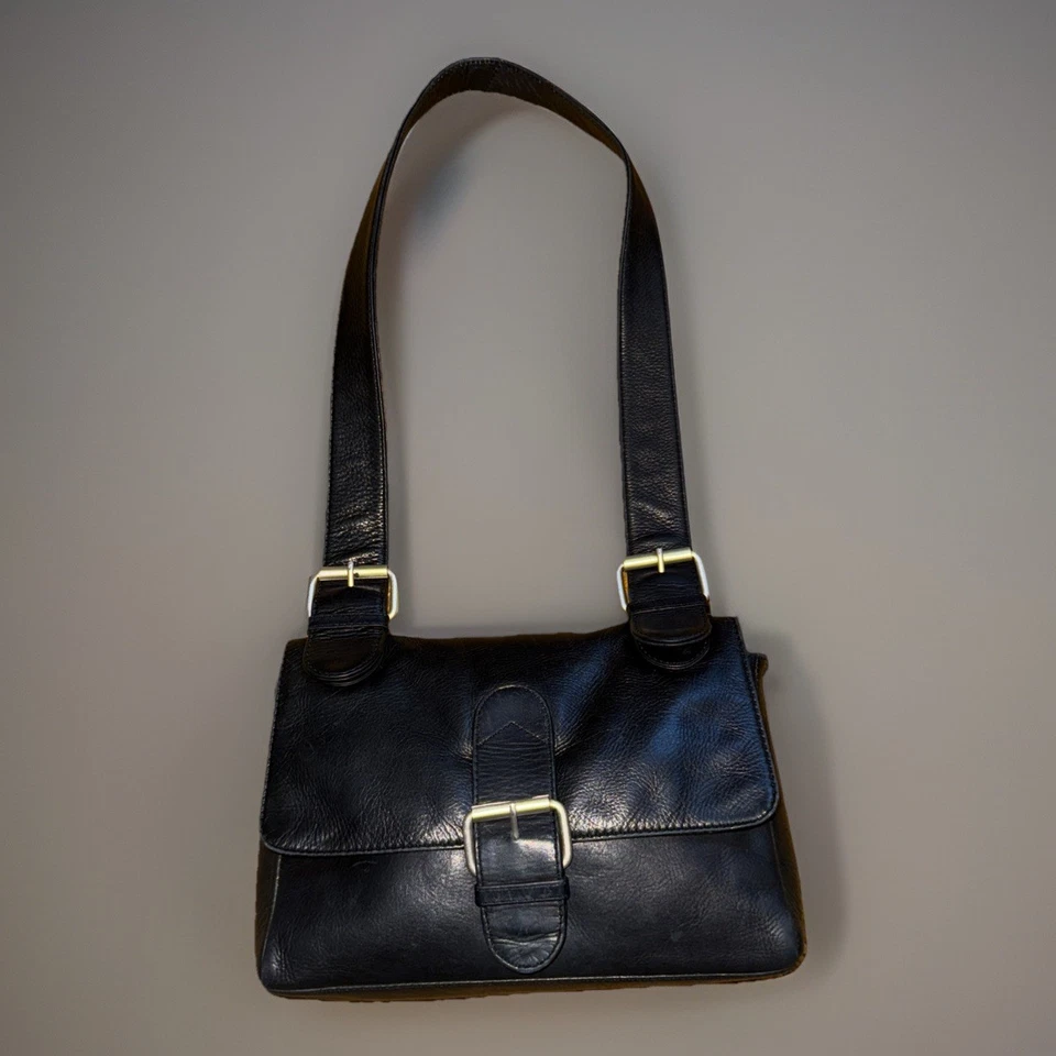 Bolso de cuero negro vintage de la India Chaos  Foto 1 de 4