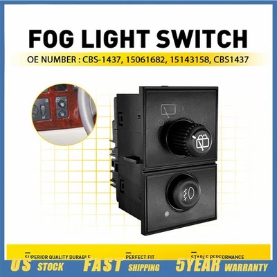 Fit 2003-2006 Chevrolet Suburban 2500 Rear Wiper Switch Fog Light Control Switch - Image 1 of 4