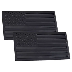 2x Black Metal American US Flag Car SUV EmblemDecal Trim Accessories - Bild 1 von 5