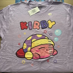 Kirby Purple Mens Large T Shirt Sleeping - Picture 1 of 6