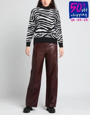 RRP€146 LIU JO Pullover Jumper Size M Wool Blend Zebra Pattern Made in Italy - Image 1 of 4