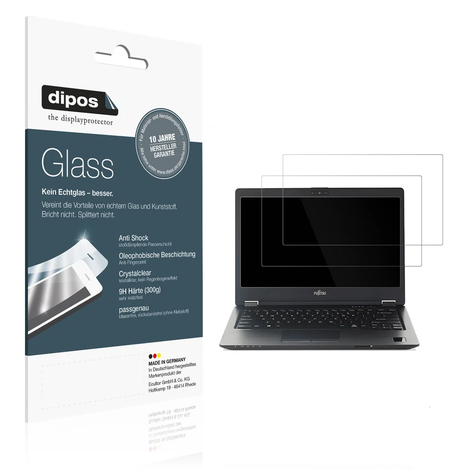 2x Screen Protector for Fujitsu Lifebook E756 15.6 Flexible Glass 9H dipos - Image 1 of 4