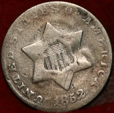 1852 Philadelphia Mint Silver Three Cent Coin - Image 1 of 2