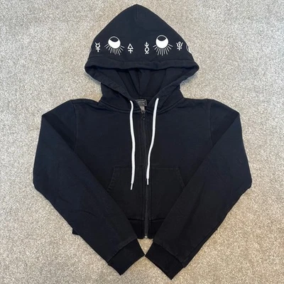 Sudadera con Capucha Midnight Hour Negra Luna Celestial Sol Cremallera Talla S/M Foto 1 de 4