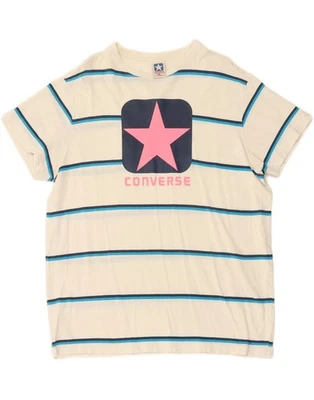 Camiseta Top Converse Para Hombre Gráfico XL Blanco Rayas Algodón CM07 Foto 1 de 3