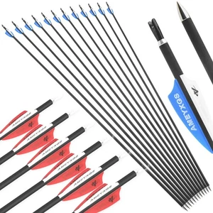 32" Archery Carbon Arrows SP1000 Recurve Bow Compound Bow Hunting Target ID4.2mm - Picture 1 of 12