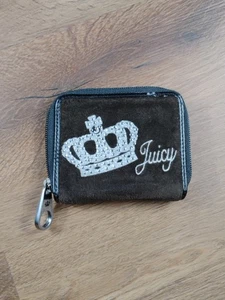 Cartera tarjeta vintage de terciopelo marrón y negro Y2K años 2000 Juicy Couture  - Imagen 1 de 10