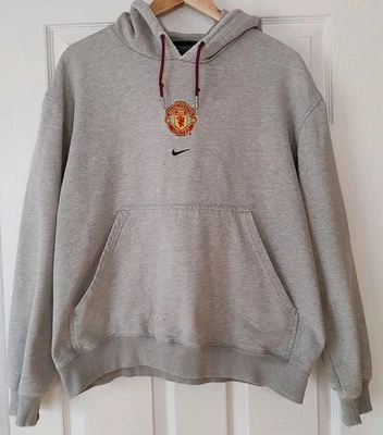 Men's Vintage Manchester United Y2K Nike Center Swoosh Hoodie Soccer- Large READ - Image 1 of 4