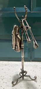 RARE Three Piece Miniature Vintage Sterling Silver Coat Rack made in Italy - Picture 1 of 11