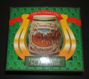 1996 BUDWEISER ST. PATRICK'S DAY BEER STEIN WITH ORIGINAL BOX AND COA - Picture 1 of 7