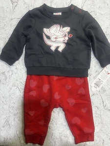 NWT Boys Size 3-6 Months 2pc Dino Graphic T-Shirt Set. 2 snap shoulder closure.  - Picture 1 of 5