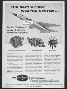 AVIGILANTE A3J AVIACIÓN NORTEAMERICANA CON SUBSISTEMAS GARRETT AIRESEARCH 1958 ANUNCIO - Imagen 1 de 1