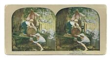 Stereoview 1900's, "The Truants", Color, Humorous Children, Fine Condition