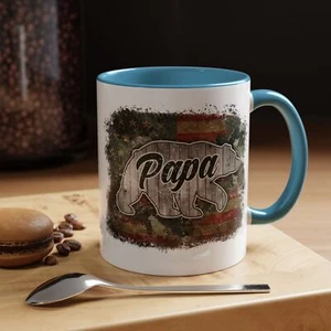 Best Dad Papa Bear USA Coffee Mug Gift for Dad Father Day Mug 11 Oz / 15 Oz - Picture 1 of 66