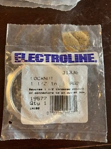 LOCKNUT 1.5" secure conduit/connector to outlet box NEW! 19577 Electroline 31336 - Picture 1 of 4