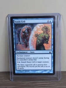 MTG Magic The Gathering Card Stasis Cell Enchantment Aura Blue Conspiracy 2014 - Picture 1 of 6