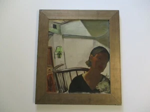 1930er WPA-ÄRA ÖLGEMÄLDE PORTRÄT MODERNISTISCHE FRAU MODELL EXPRESSIONISTIN - Bild 1 von 10