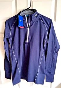 Mizuno Pro Comp L/S Baseball Batting Jacket Men’s X-Small Blue Gray New 1/4 Zip - Picture 1 of 6