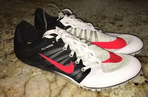 NIKE JA Fly 2 White Black Crimson Track Sprint Spikes Shoes New Mens Sz 12.5 - Picture 1 of 7