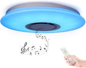 Premium Ceiling Lights with Bluetooth Speaker 19.7-Inch 36W, Dimmable 95-265V Mo - Picture 1 of 12