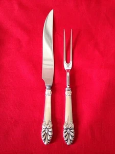 Rare Vintage Danish Sterling Silver Carving Set - EUC - Picture 1 of 10