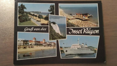 Postkarte Rügen Göhren Sellin Binz Fährschiff Saßnitz Königsstuhl Stubbenk_6 - Bild 1 von 4