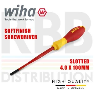 Wiha 35390 Slotted Screwdriver 4mm SoftFinish SlimFix 1000v VDE Electrician - Picture 1 of 6