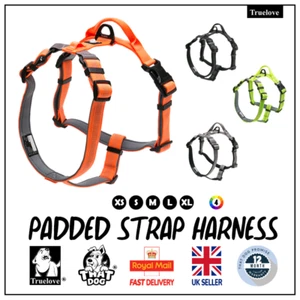 Strap Dog Harness Small Medium Large Truelove Walking Black Grey Orange - Picture 1 of 19