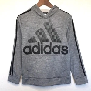 Boy's Adidas Gray Fleece Lined Tech Hoodie Size Large 14 - 16 - Picture 1 of 8
