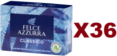 36 PZ SAPONETTA FELCE AZZURRA SAPONE SOLIDO PROFUMATO CLASSICO 100GR