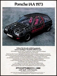 Porsche Versuchsfahrzeug IAA 1973  originale Werbung aus 1975 - Picture 1 of 1