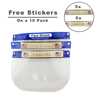 10 PC Reusable Transparent Full Face Anti-Splash Safety Shields | Ships from USA - Image 1 of 4