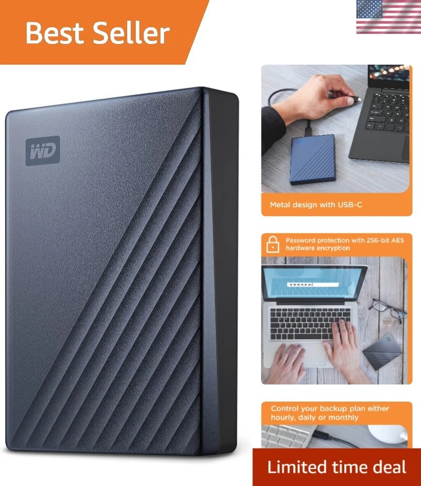 Nuevo disco duro externo portátil de 2 TB azul Foto 1 de 4