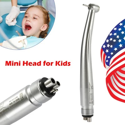 SANDENT Dental Mini Small Head High Speed Handpiece Pedo Pediatric Push Button 4 Holes