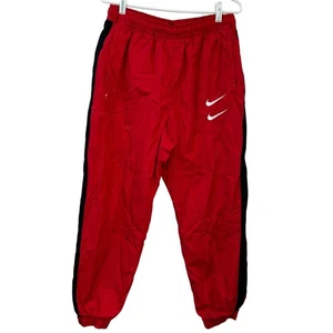 Nike Sportswear Mens XL Red & Black Double Swoosh Woven Track Pants Y2K  - Picture 1 of 8