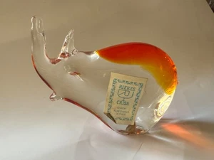 Sammlerstück, orange/klar Glas Elefant Figur Made in Italy von Riekes Crisa - Bild 1 von 7