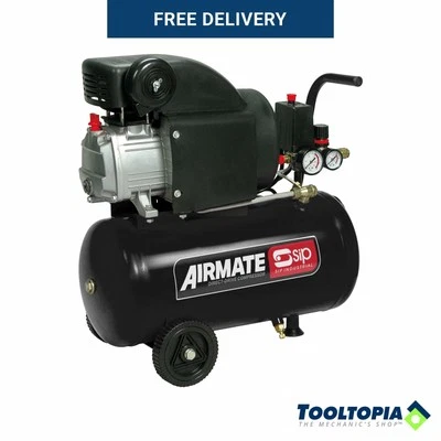 SIP Airmate Air Compressor Direct Drive 230V 24L 2hp / 1.5kW 8 Bar 8CFM 94dB - Image 1 of 2