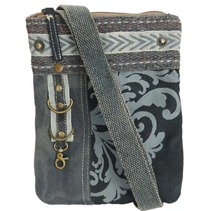 Vegane schwarze Tasche. Kleine Umhängetasche- Handy bag mit crossover Henkel. - Bild 1 von 9