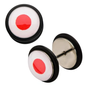 Inox World Cup Japan Stainless Steel Fake Plug Earrings - Picture 1 of 1