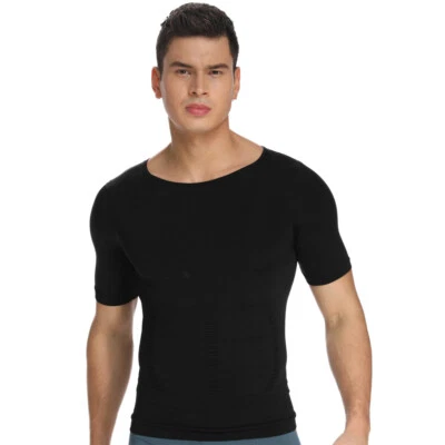 Camisa de compresión para hombre Ocultar ginecomastia pecho moobs cuerpo modelador chaleco camiseta sin mangas Foto 1 de 4