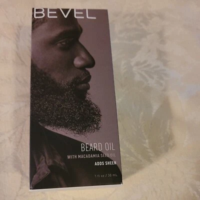 BEVEL BEARD OIL HAIR OIL ADDS SHEEN W/MACADAMIA SEED OIL. FULL SIZE 1oz NEW  - Image 1 of 4