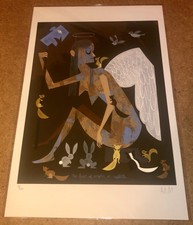 AMANDA VISELL NO FEAR ANGELS RABBITS S/N ART PRINT LOW #3/50 RARE! STUNNING! WOW