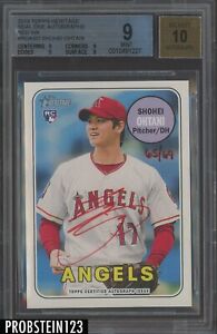 2018 Topps Heritage Real One Shohei Ohtani RC Rookie /69 BGS 9 w 10 Red Ink AUTO