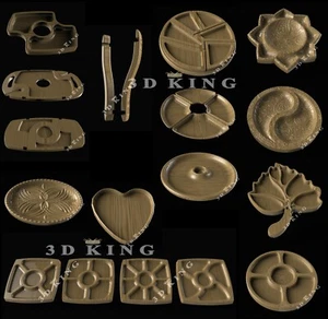 13 piezas STL 3D PLACA DE PLATO cocina para enrutador CNC Aspire Artcam impresión 3D - Imagen 1 de 12