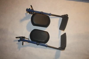 Wheelchair Leg Foot Rests Pair Swing-away  Elevating   Padded Blue Black - Picture 1 of 2