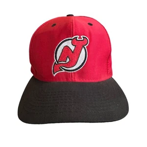 Cappello Berretto Vintage Logo 7 NJ New Jersey Devils NHL Hockey Snapback Rosso - Foto 1 di 8