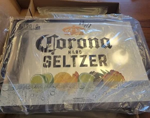 Corona Hard Seltzer Mirror Metal Bar Mirror in Wood frame Sign 24"x17" - Picture 1 of 8