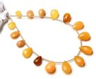 Natural Yellow Peru Opal Gem Multiple Size Pear Shape Briolette Beads Strand