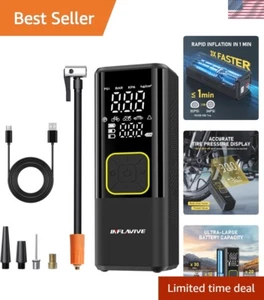 Portable Air Compressor, 3X Fast Inflate Cordless Air Pump for Car Tires with... - Picture 1 of 9