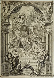 Giovanni Molinari: große Allegorische These zur Wahl Papst Pius VI. am 15.2.1775 - Bild 1 von 2